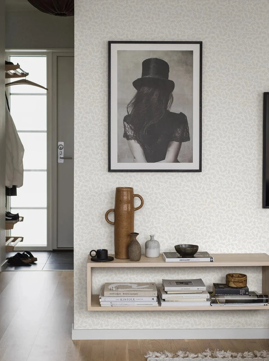  Colored in a fresh white and soft grey with shimmering elements, our Olof wallpaper is rustic and with a hint of luxury. 