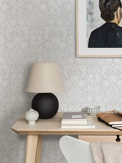 Transform your space with our Alba wallpaper in an on-trend palette of soft grey.