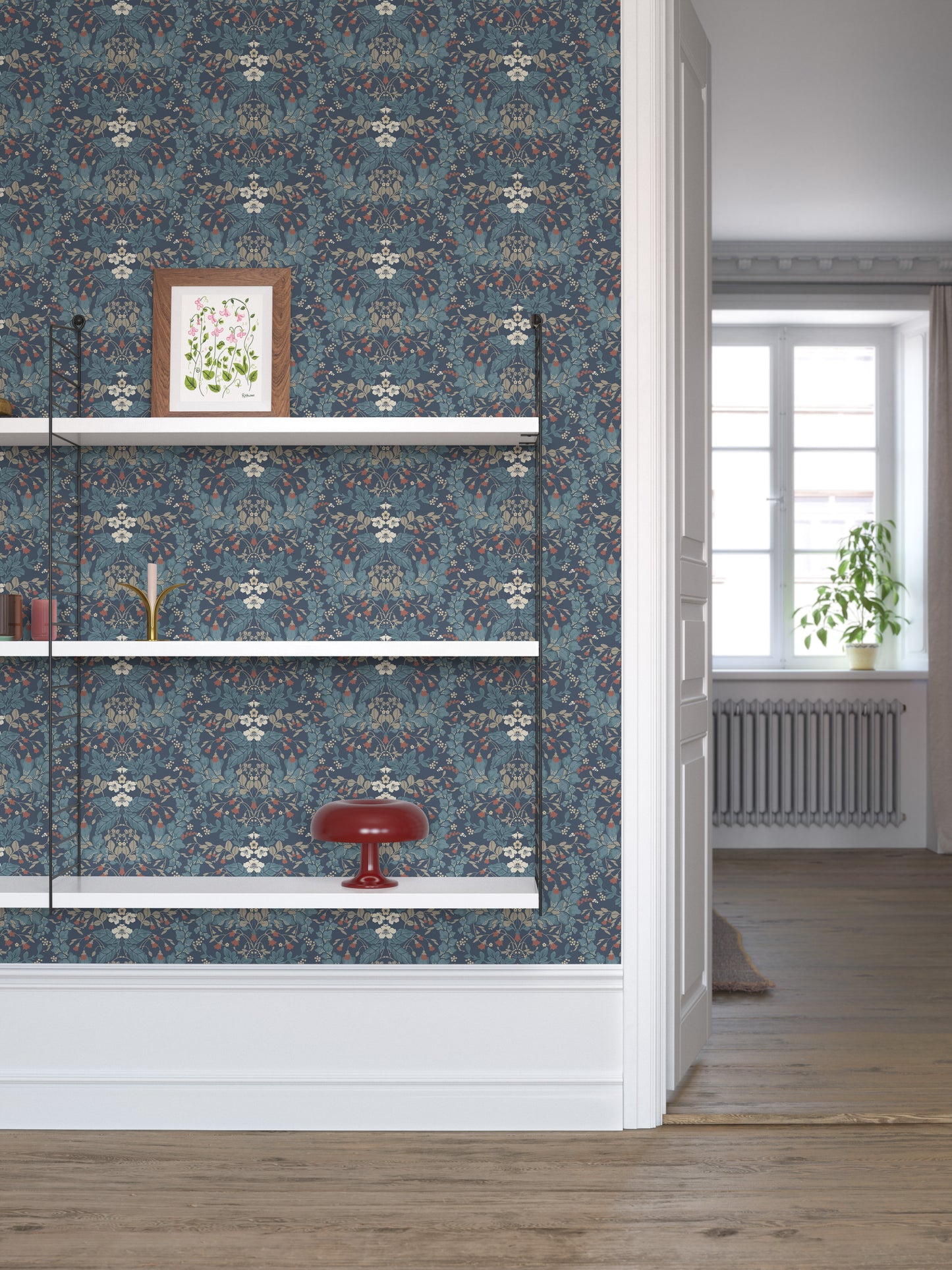 In the wallpaper pattern&nbsp;Saga, the forest's plants are brought to life.