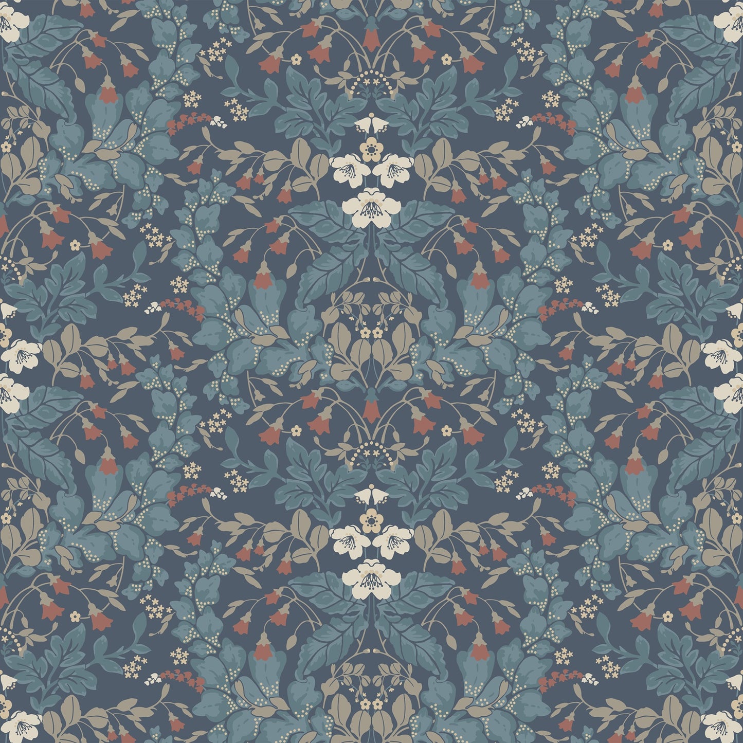 In the wallpaper pattern&nbsp;Saga, the forest's plants are brought to life.