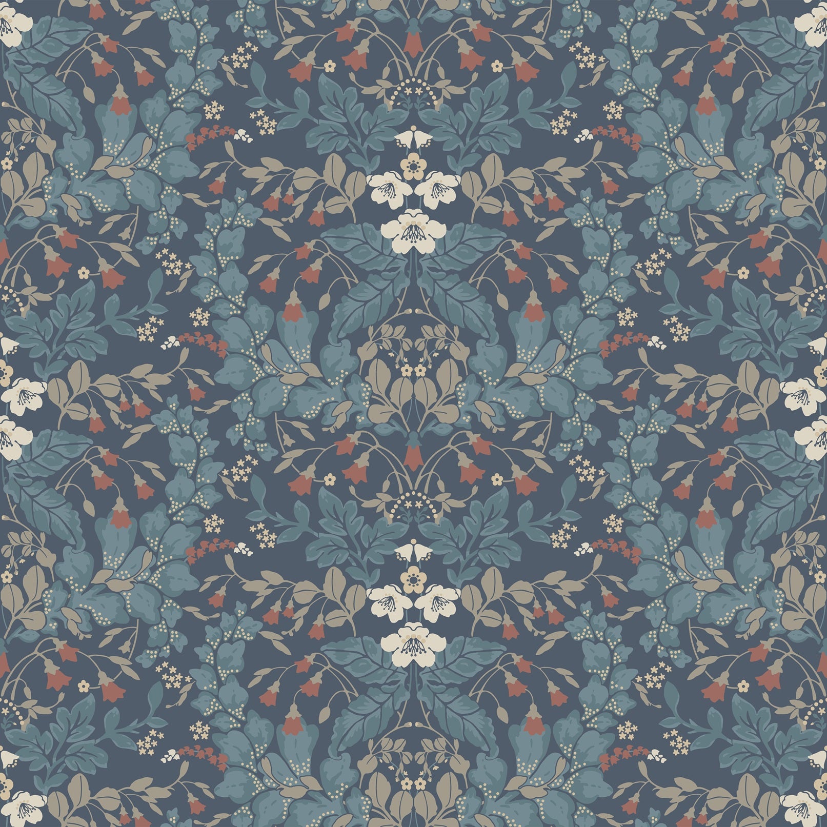 In the wallpaper pattern&nbsp;Saga, the forest's plants are brought to life.