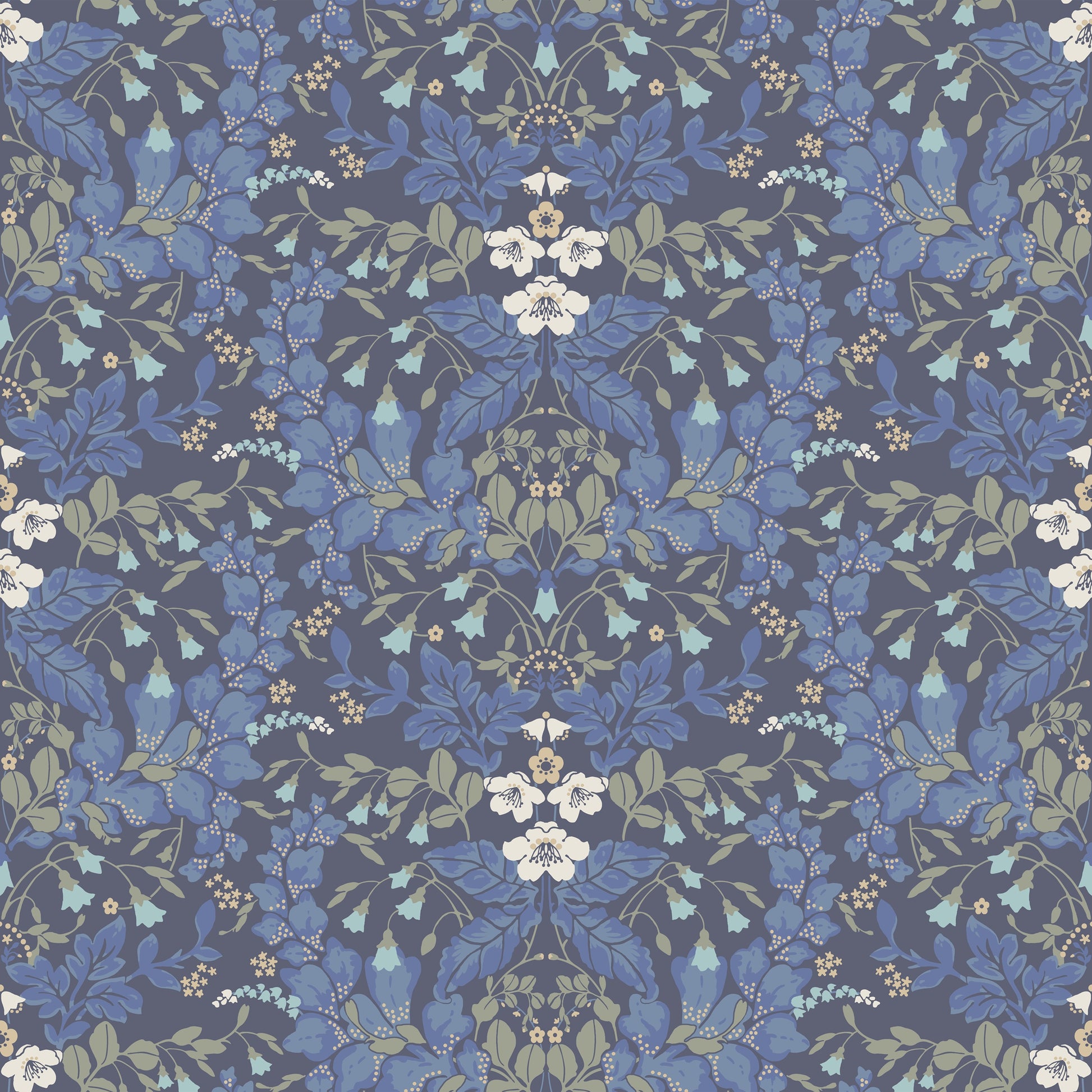 In the wallpaper pattern&nbsp;Saga, the forest's plants are brought to life. 