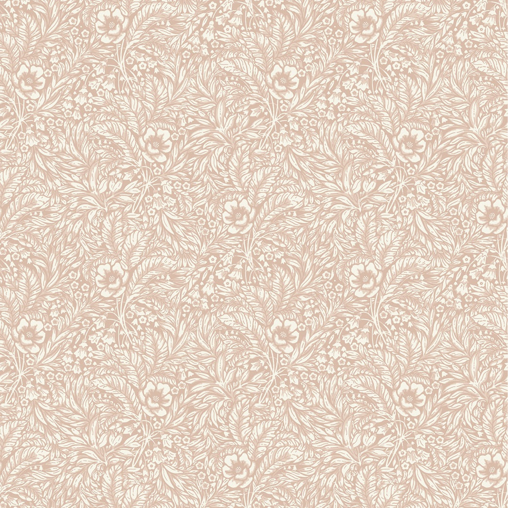 Emma is a timeless wallpaper pattern where flowers and leaves gently wind across the surface, creating a soft, blossoming feel on the wall.