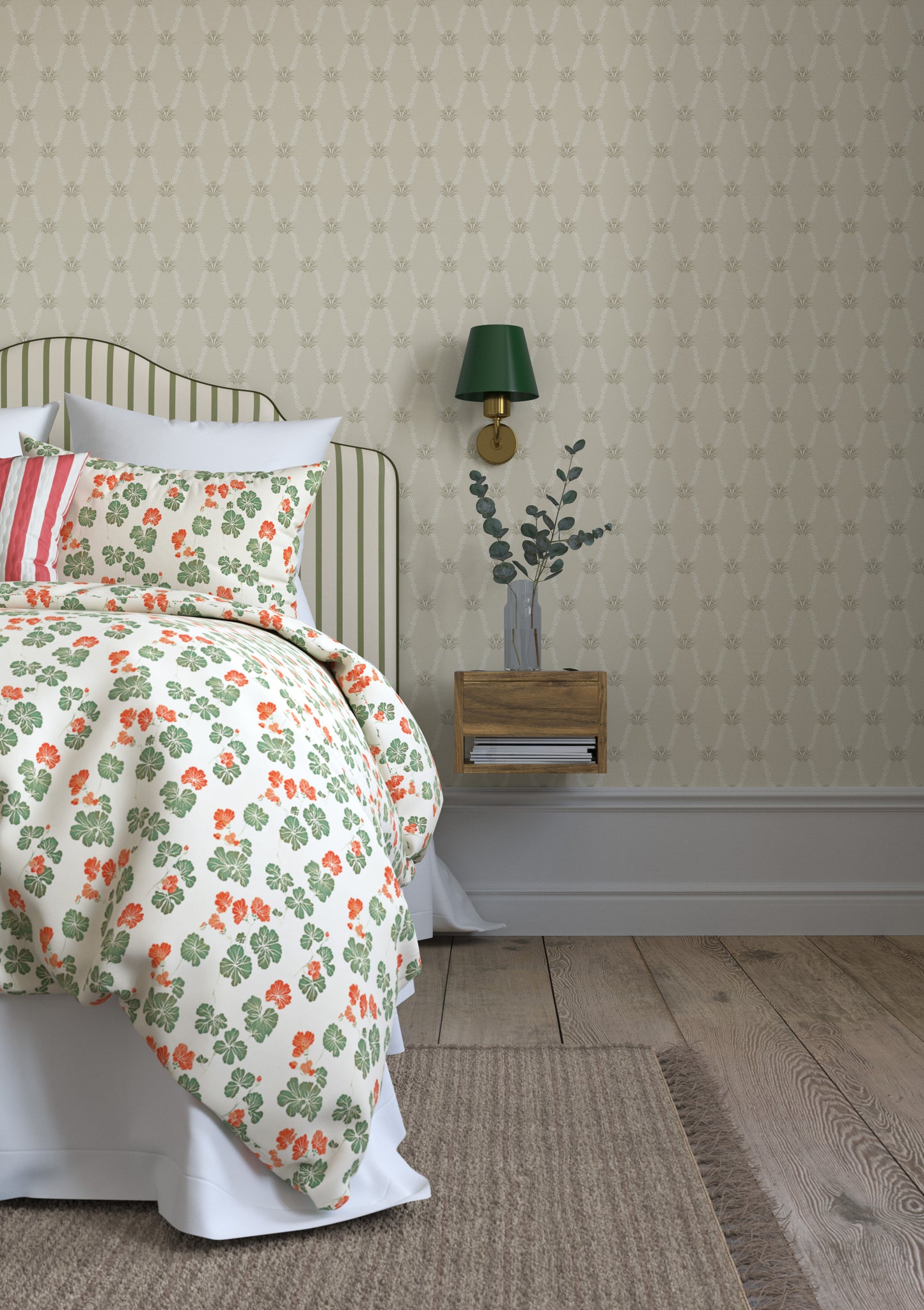 Our beautiful Hedvig is both an organic and graphic wallpaper pattern. 