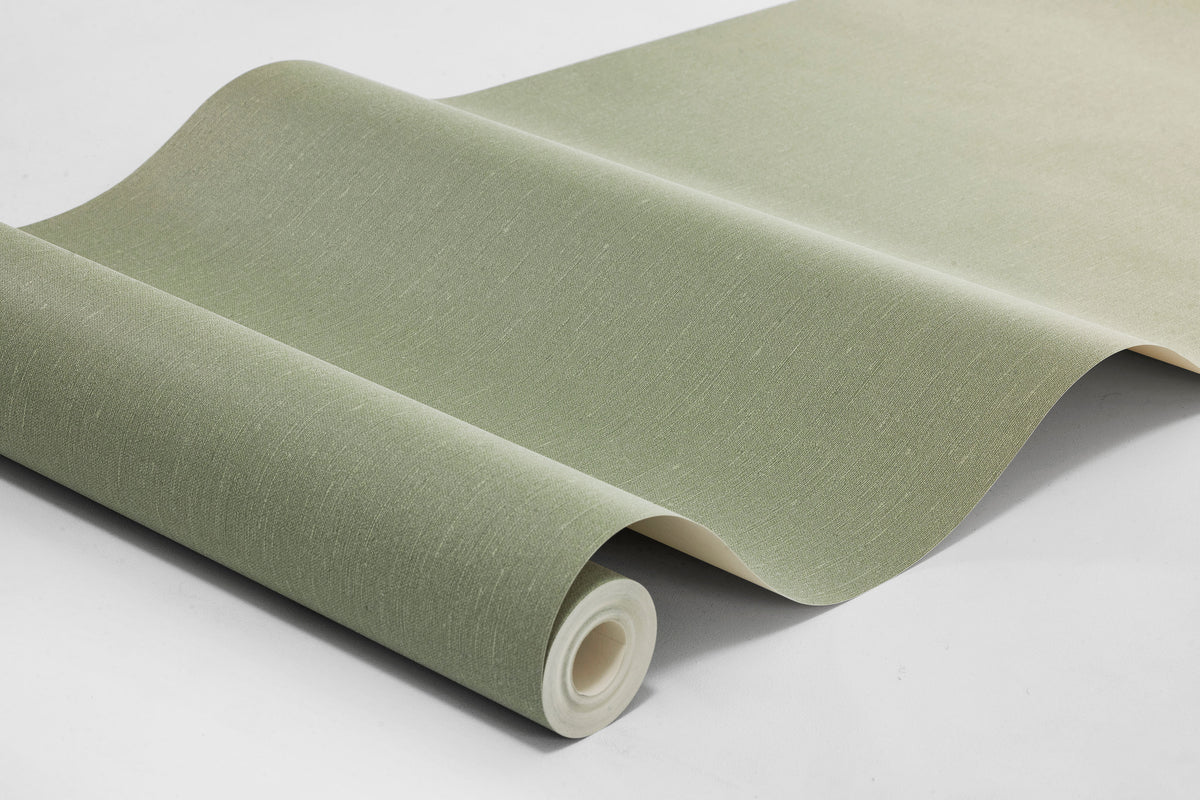  Matcha Linen has a vibrant yet soft Green tone inspired by the fresh greenery of spring and matcha leaves. The subtle linen texture gives the Solid color surface a lively look and a soft shimmer in the light. 