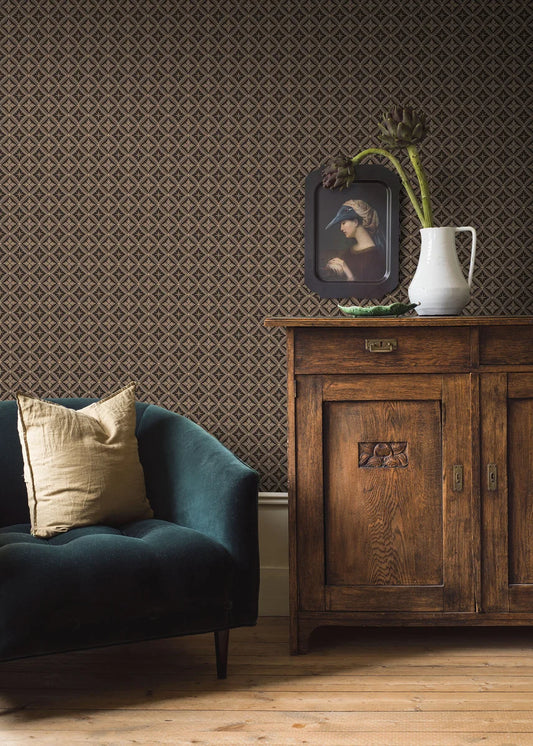 Embellished with stylized flowers rendered in varying shades of black, brown, and beige, our Loka wallpaper is simple yet stylish, with a subtle, understated elegance that makes it the perfect backdrop for contemporary interior aesthetics.