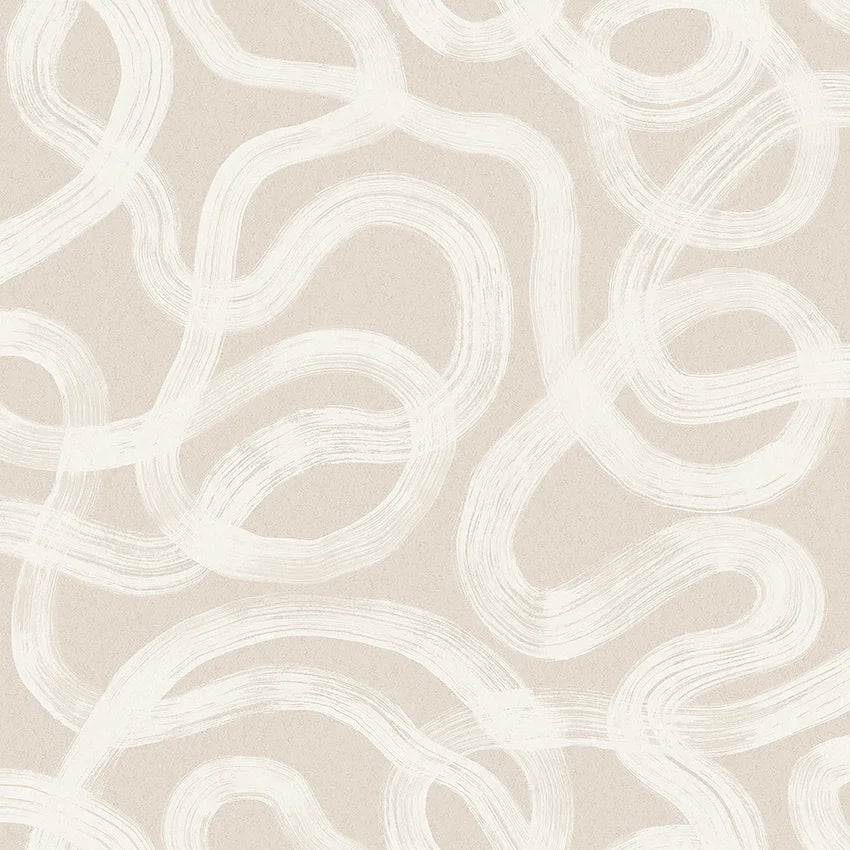 Experience the serene elegance of our Curve wallpaper with white detailing on a soft putty white backdrop. 