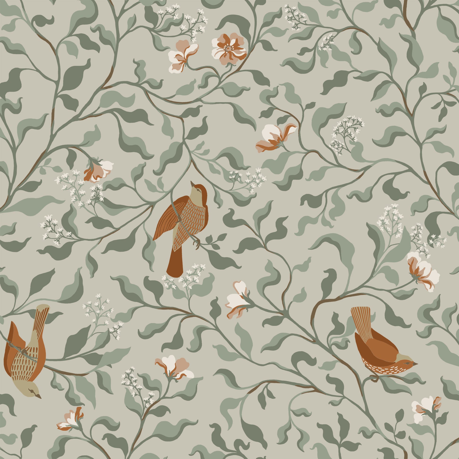 The wallpaper Josefin originates from a longing for spring and birdsong.