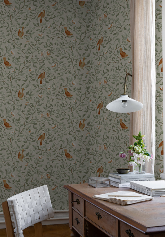 The wallpaper Josefin originates from a longing for spring and birdsong.