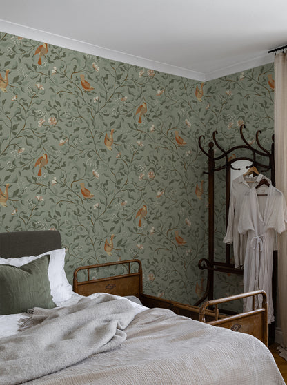 The wallpaper Josefin originates from a longing for spring and birdsong. 