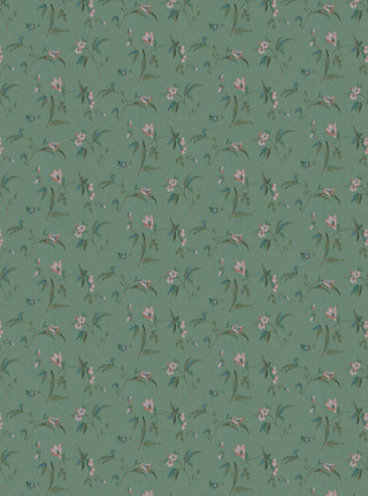 Colored in the original scheme of pink, blue and green turquoise, our Marlene wallpaper takes you to a world of vintage charm and Swedish Grace.