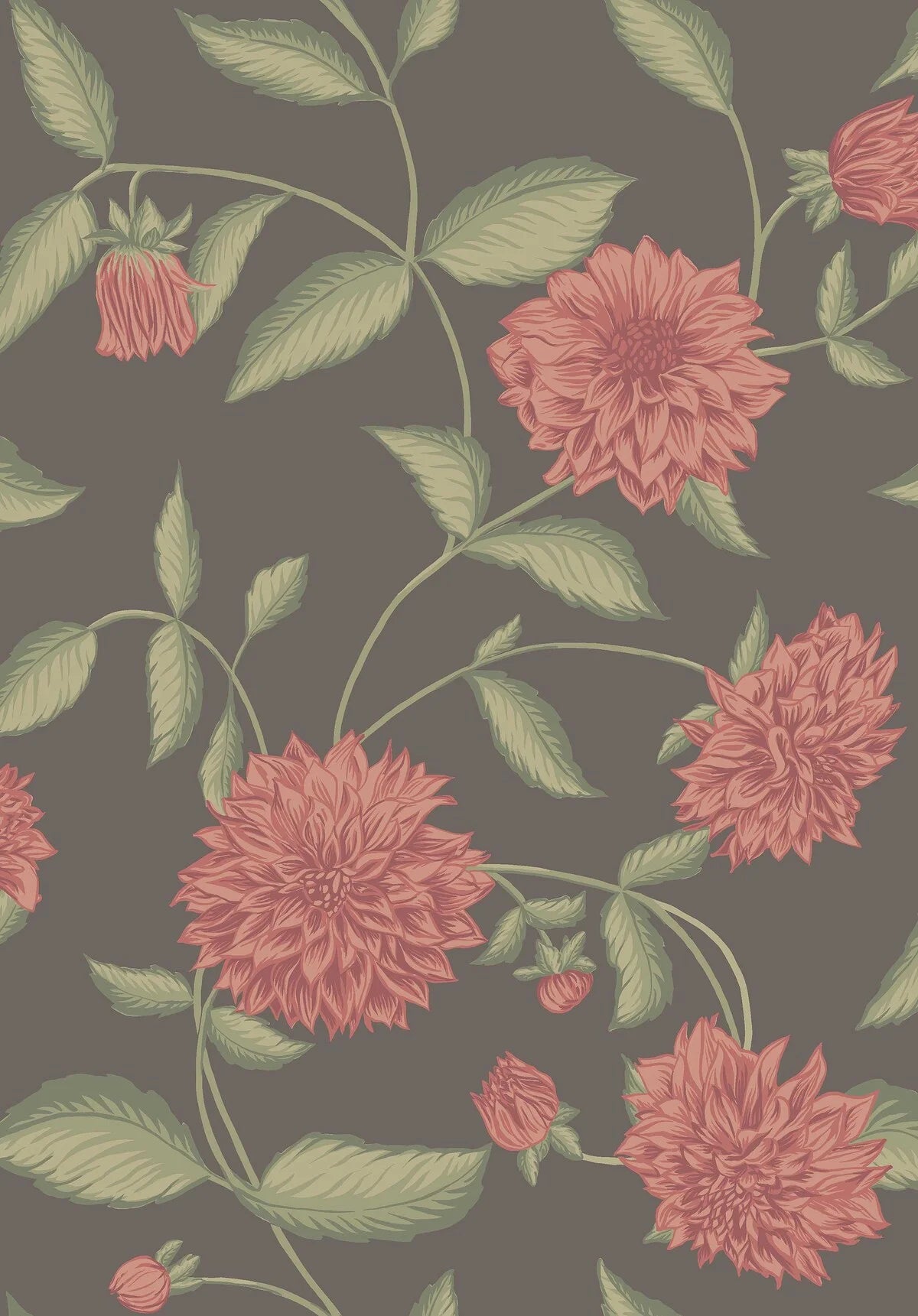 Immerse yourself in the allure of our Dahliadröm wallpaper designed by Ulrica Hurtig.