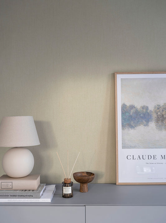 Cotton is a plain wallpaper with a woven appearance like a cotton fabric.