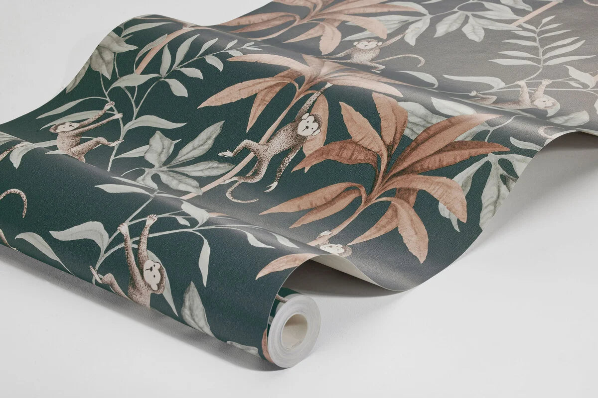This beautiful Jungle Friends wallpaper was developed in collaboration with Swedish lifestyle brand Newbie.