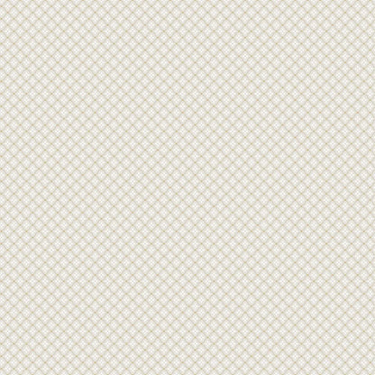  This Selma wallpaper has a petite, geometric pattern consisting of cream-colored flowers with gold detailing on a pearl grey background. 