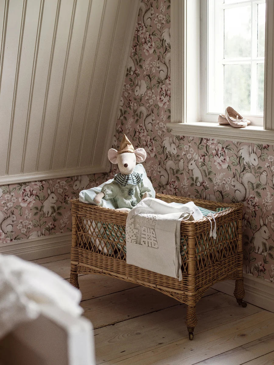 Colored in a pretty palette of pinks and greens, our Magic Forest wallpaper is utterly enchanting. 