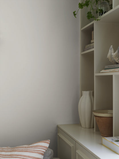 Porcelain is a White wallpaper in a cool shade inspired by the almost translucent look of antique porcelain.