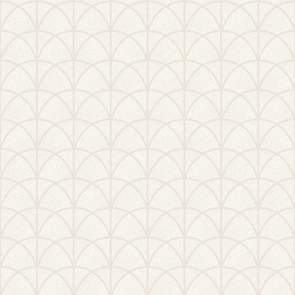 Our Deco Arch wallpaper in light warm white combines timeless elegance with subtle shimmer. 