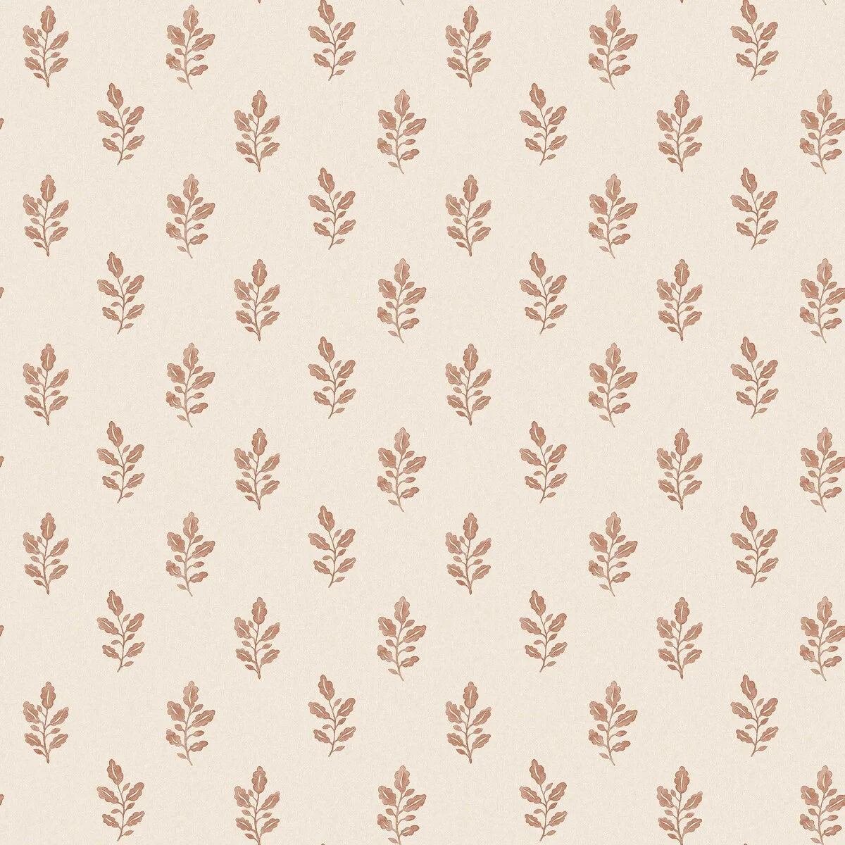 Colored in an autumnal red on a warm beige base, our Little Oak wallpaper exudes a sense of warmth and charm.