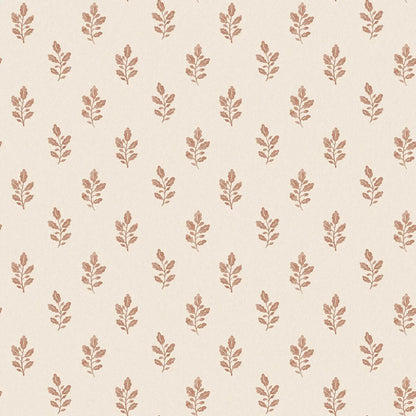Colored in an autumnal red on a warm beige base, our Little Oak wallpaper exudes a sense of warmth and charm.