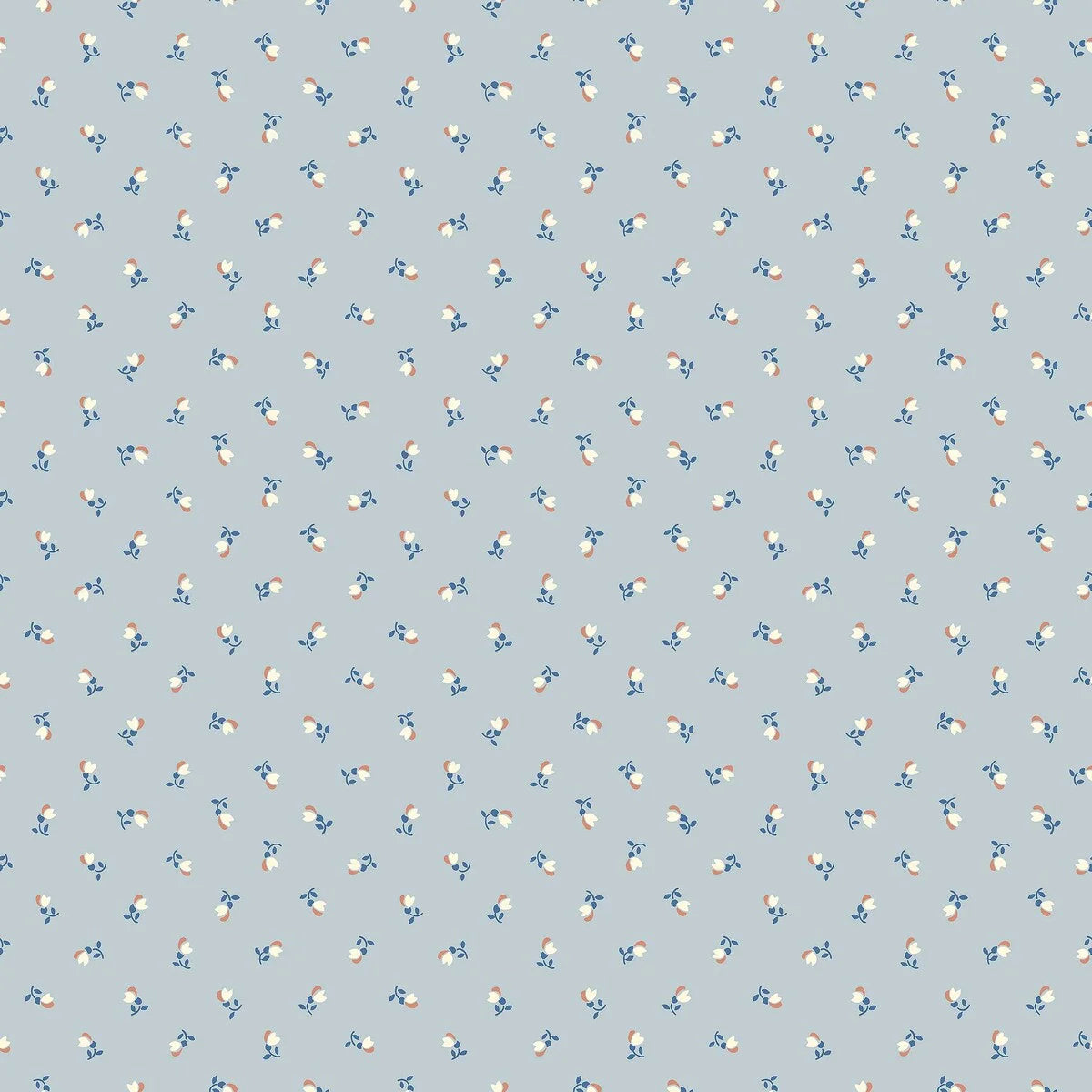 Colored in a blue tone, our Petite Chérie wallpaper redefines classic floral patterns with a bold, sophisticated style. 