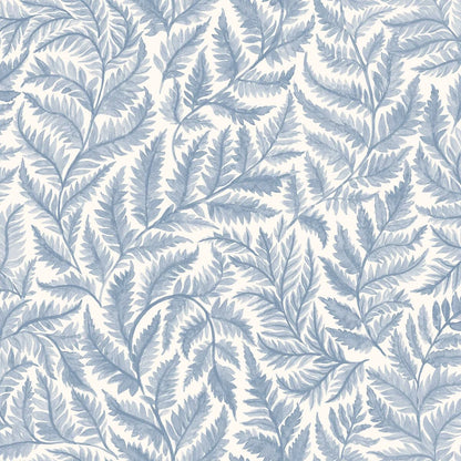 Bring fresh, airy energy to your walls with this Ferns wallpaper colored in a beautiful sky-blue hue on a white background. 