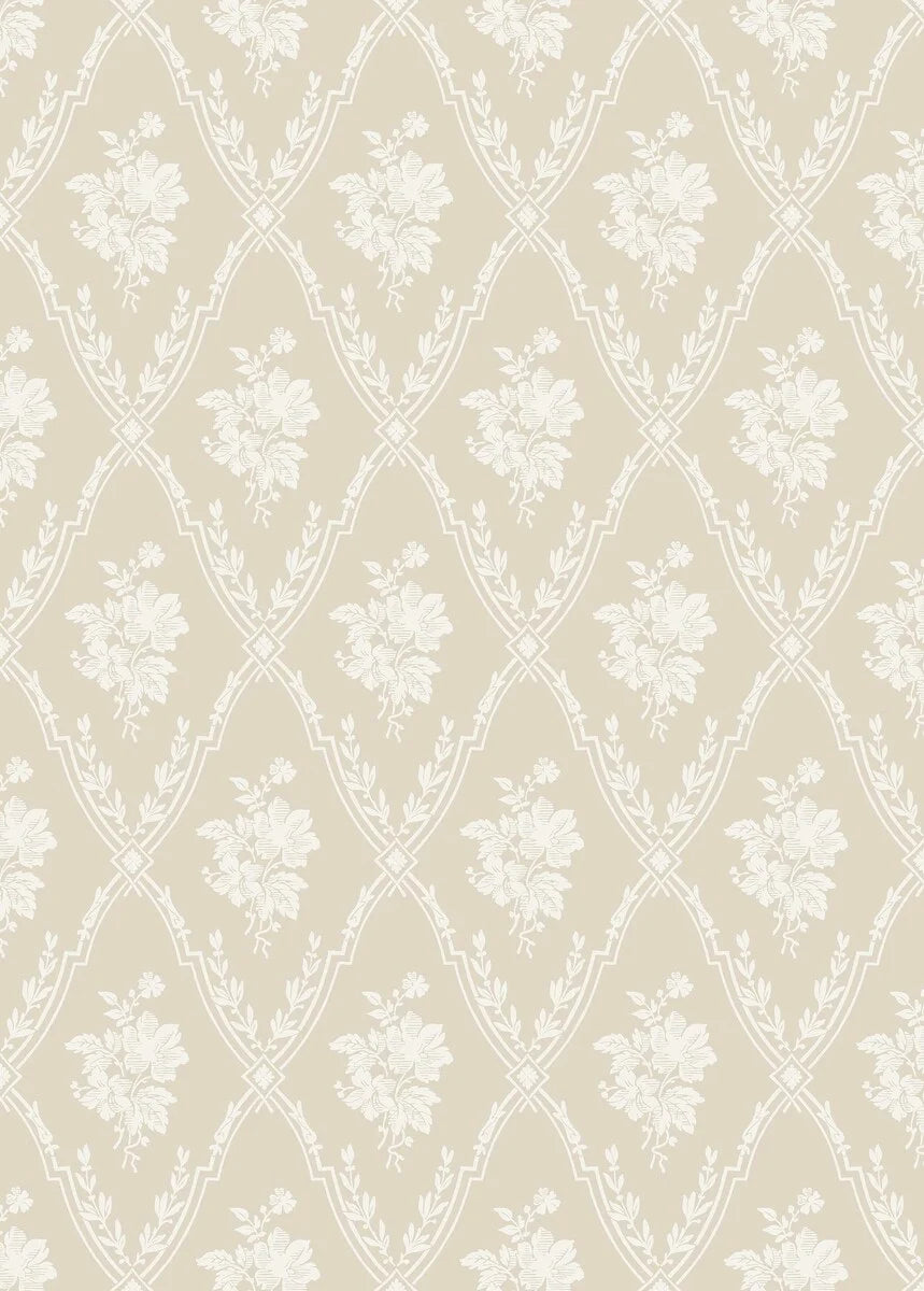  Colored in a warm beige over a creamy white background, our Västigårn wallpaper brings a rare sense of presence to the wall. 