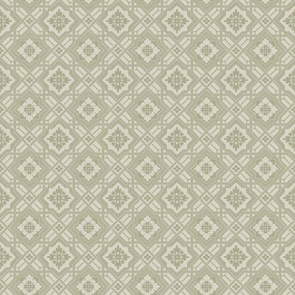 Colored in a mild green tone, our Friedrich wallpaper adds soft yet ordered charm to its surrounding space.