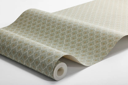  Understated, yet full of character, our Svea wallpaper is colored in a muted green palette lifted by ochre highlights that add a touch of warmth. 