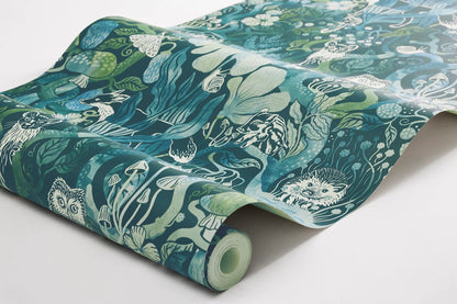 A mystical woodland scene unfolds in our Magic Woods wallpaper. 