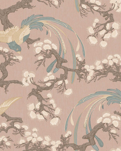 Colored in a soft pink background, our Fenix wallpaper captures a romantic and uplifting expression. 