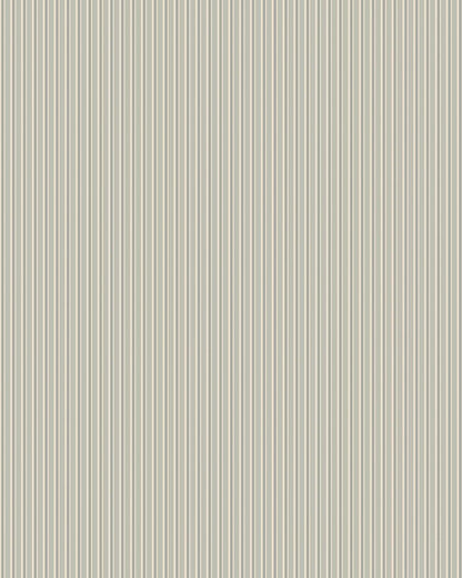 Colored in soft green tones, our Sam wallpaper features fine stripes in varying widths that flow gracefully down the wall.