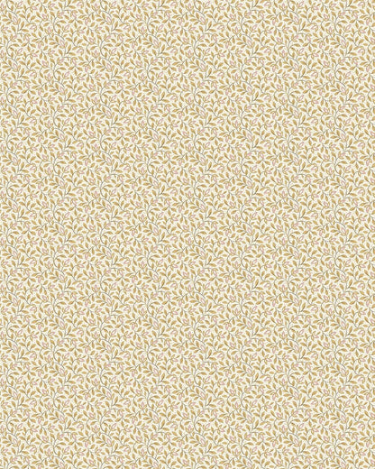Colored in soft yellow tones, our Ida wallpaper features delicate, intertwining vines scattered with tiny leaves and subtle florals.