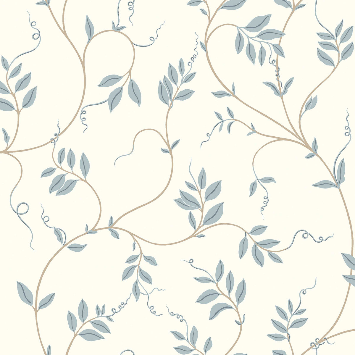 Delicate foliage with decorative tendrils winds across the Klockranka wallpaper. The cobaea plant has a long history in Sweden and was already sold in Swedish seed catalogues at the beginning of the 19th century.