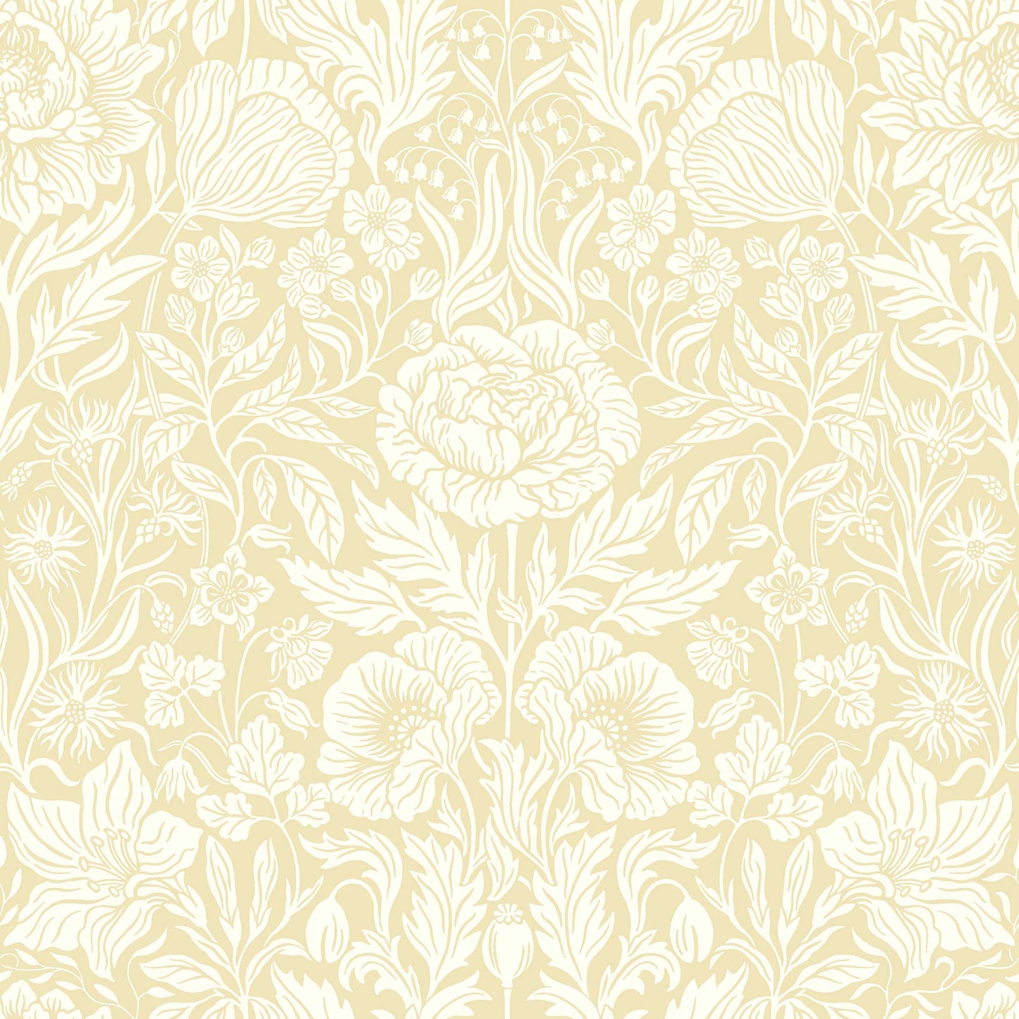  The large-floral wallpaper Hildasholm is inspired by the gardens surrounding Hildasholm manor house on the shores of Lake Siljan. 
