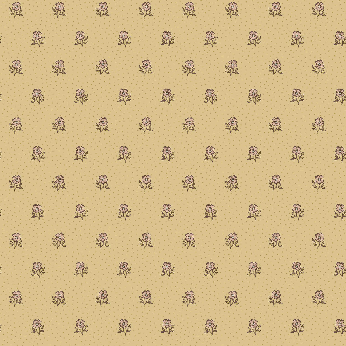  The small-floral wallpaper Déesiré is adorned with a charming floral pattern, with sweet little dots that tie the whole design together. 