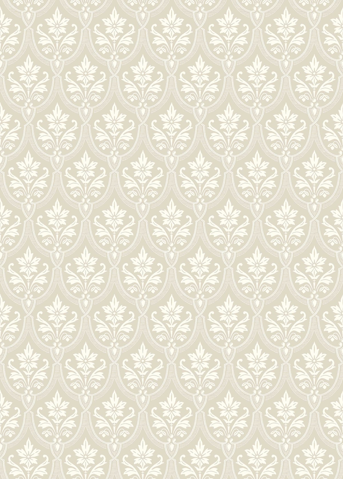 The Harald wallpaper’s decorative ornamentation exudes Classic elegance, while the light, soft color scheme gives this characteristic 19th-century wallpaper a light and airy expression.