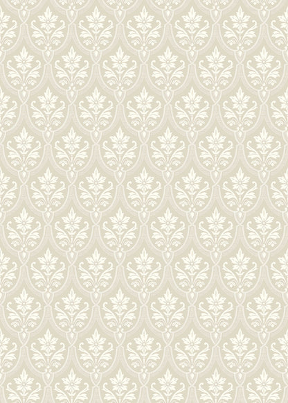 The Harald wallpaper’s decorative ornamentation exudes Classic elegance, while the light, soft color scheme gives this characteristic 19th-century wallpaper a light and airy expression.