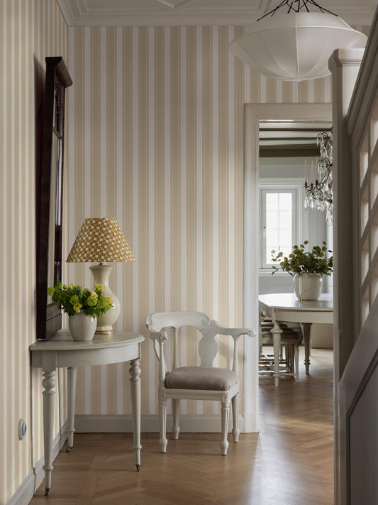 Few patterns radiate such effortless elegance as a Classic stripe. Eleonora is one such striped wallpaper, preserved in our historical archive. We are now gently breathing new life into this timeless pattern.