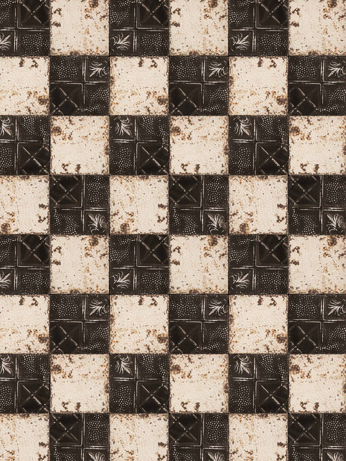 Our Checkered Plates photo wallpaper features high-resolution photos of old metal plates.