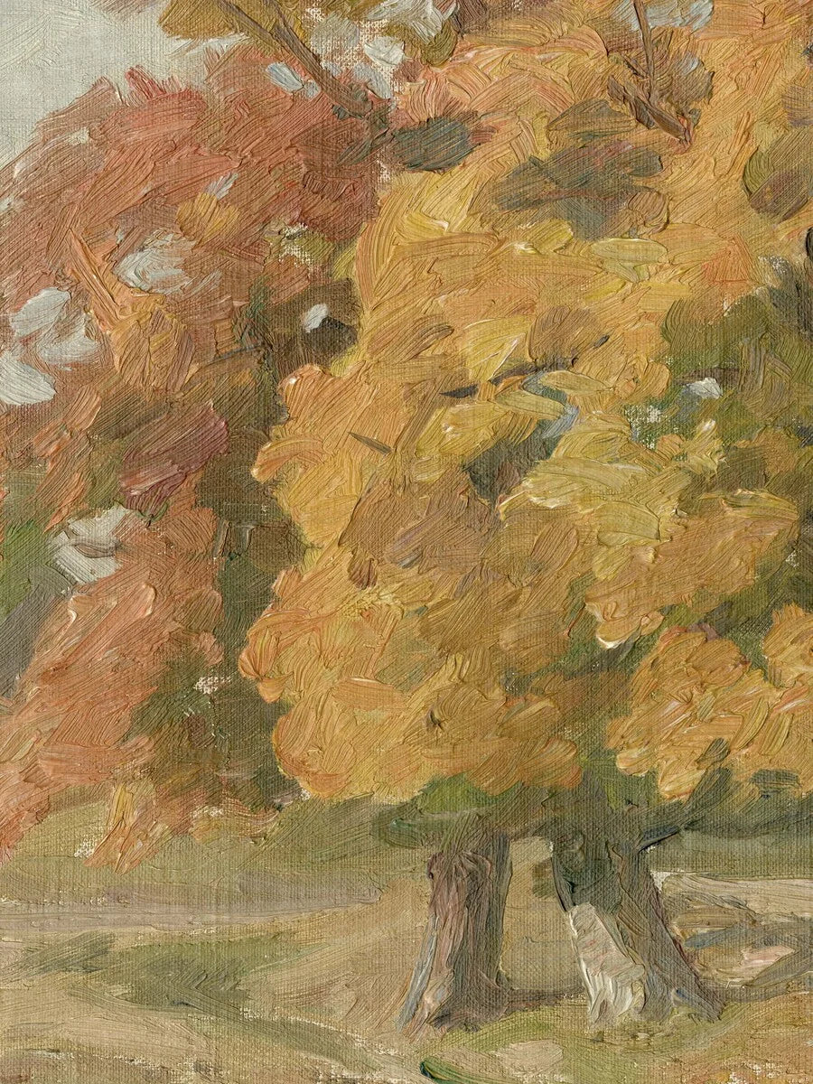 The mural wallpaper Hedgerow Landscape stretches across the wall like a gigantic oil painting. An open landscape with vast grasslands and towering trees – the print captures every brushstroke, giving this wallpaper a vibrant, artistic expression.