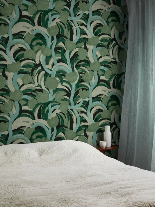 With the Growing Bell mural wallpaper, your room transforms into a green oasis. 