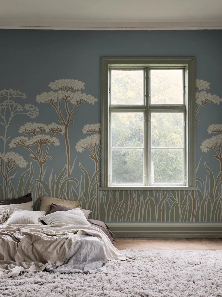 Achillée Art Nouveau wallpaper digitally printed, custom fit to your wall.