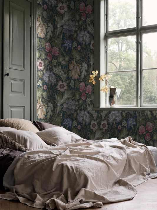 Wallpaper digitally printed on demand, fully custom fit to your wall.