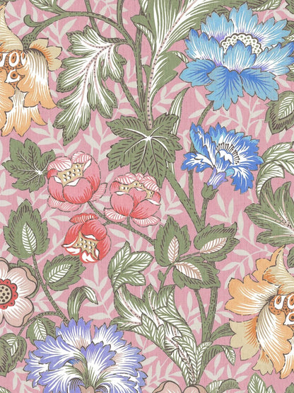 The floral Arts and Crafts wallpaper dress the entire room in abundant floral splendor.