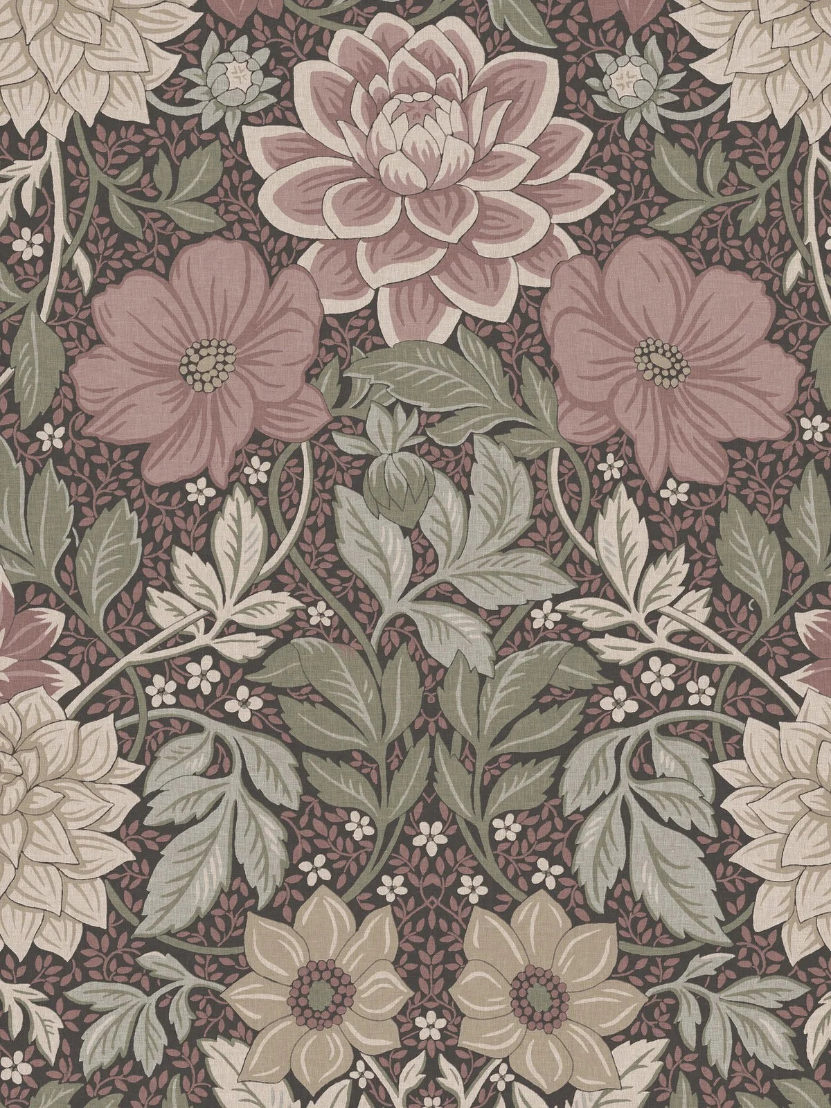 With the Dahlia Garden Grand wallpaper mural, you can dress your room in a winding sea of lush flowers!
