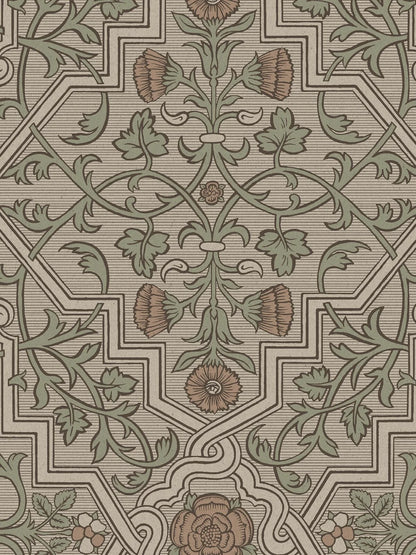The 16th-century Rosenvinge wallpaper in an enlarged scale – a striking reprint of Sweden’s oldest preserved paper wallpaper.