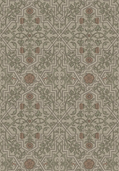 The 16th-century Rosenvinge wallpaper in an enlarged scale – a striking reprint of Sweden’s oldest preserved paper wallpaper.