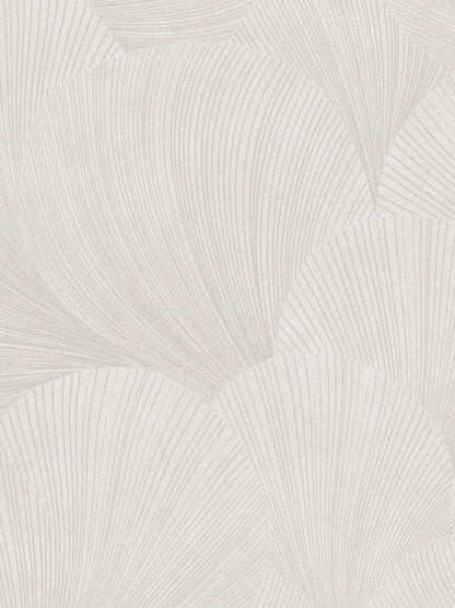 The light Mirage Grand wallpaper, with its large-scale graphic pattern, gives the room an airy, spacious feel. Layers of curved lines create a soft, vibrant expression.