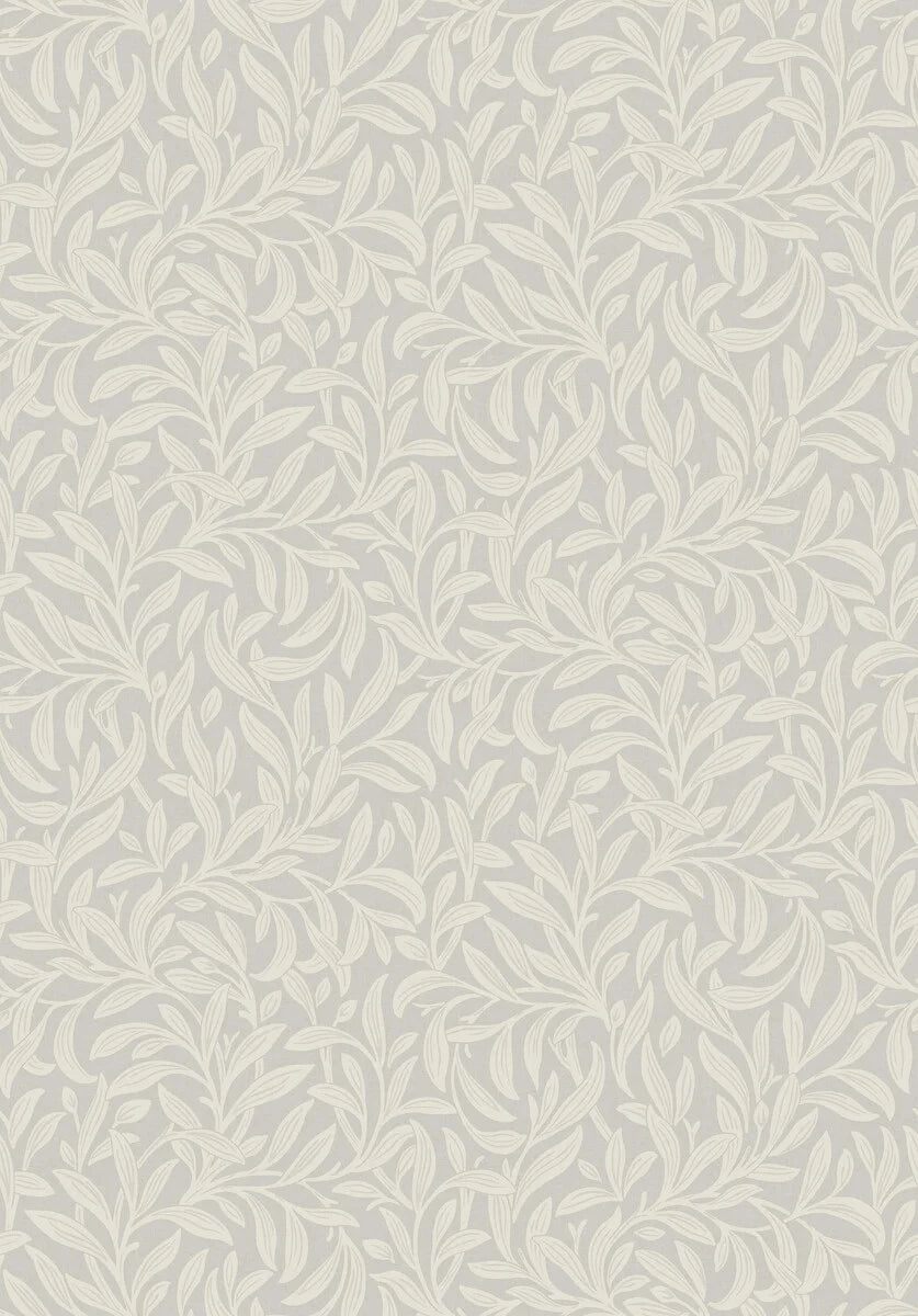 Vintergröna Grand is an enlarged reprint of our popular Vintergröna wallpaper. Its dense foliage winds across the wall, creating a calm, cozy atmosphere in the room.